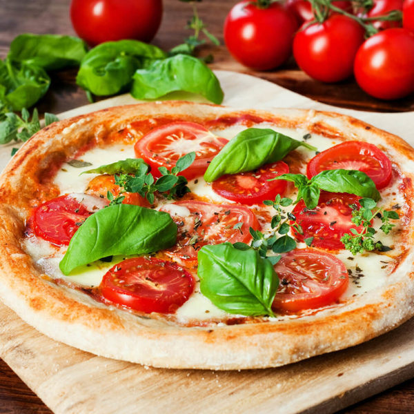Margarita Sauce, Mozzarella, Tomatoes, Garlic, Olive Oil, Fresh Basil